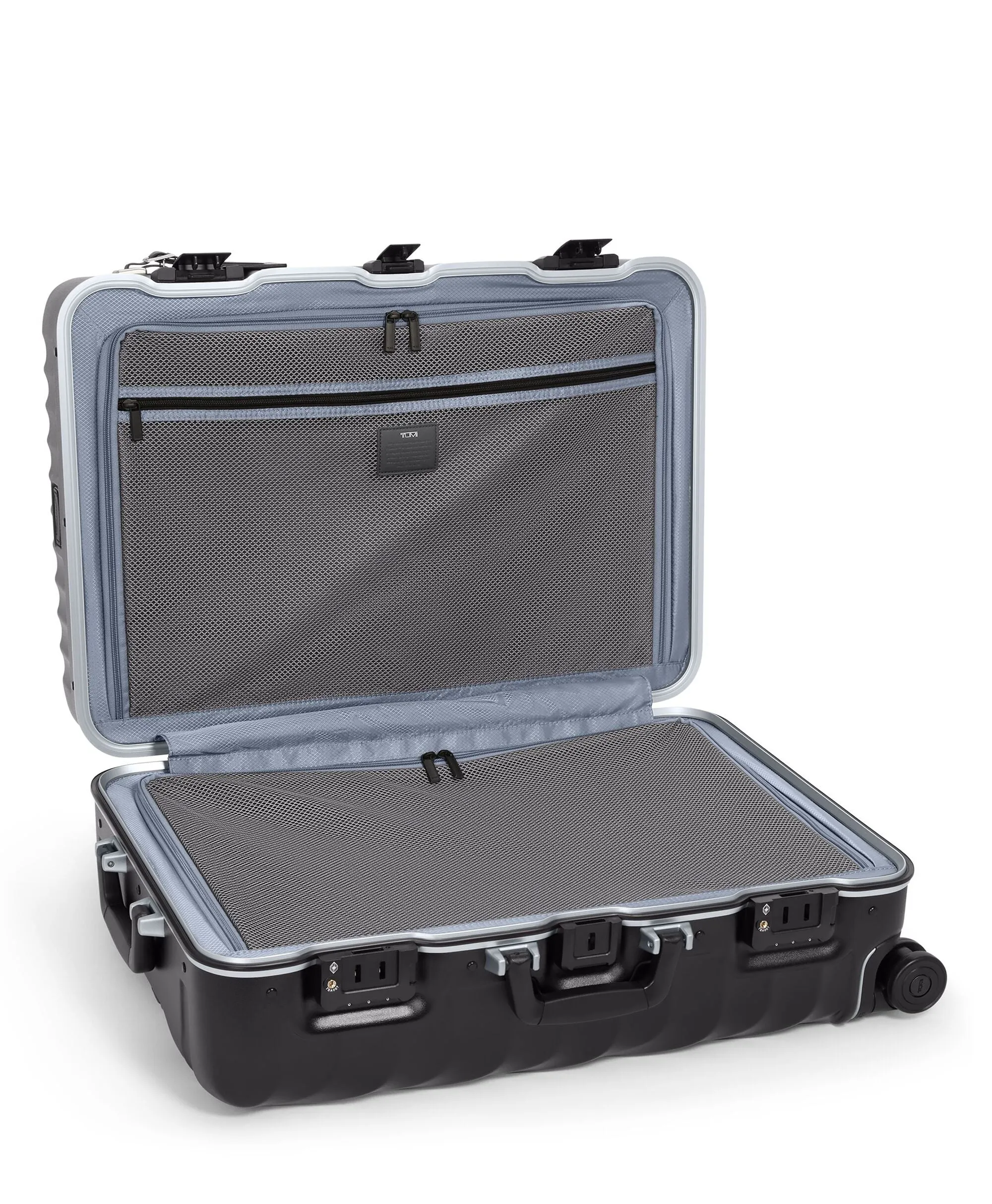 19 Degree Frame Short Trip 4 Wheeled Checked Luggage 66cm - Black Texture
