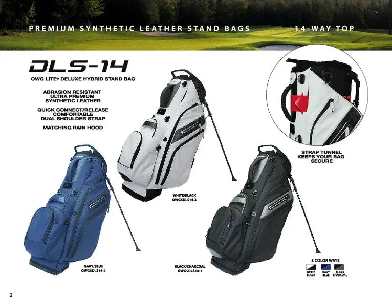 1WithGolf DLS Premium Synthetic Leather 14 way Stand bag