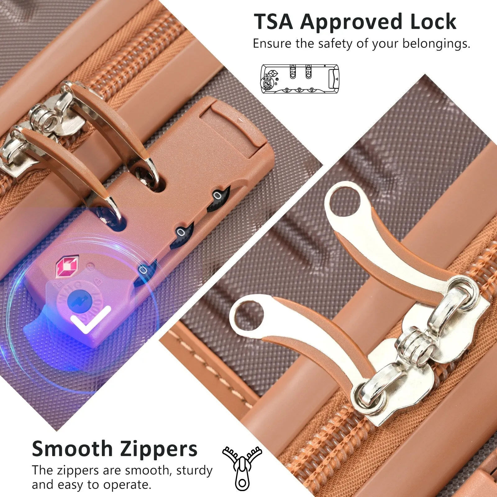 2-Piece Hardshell Luggage Set with 8 Packing Cube Set & TSA Lock, Lightweight Suitcases with Spinner Wheels