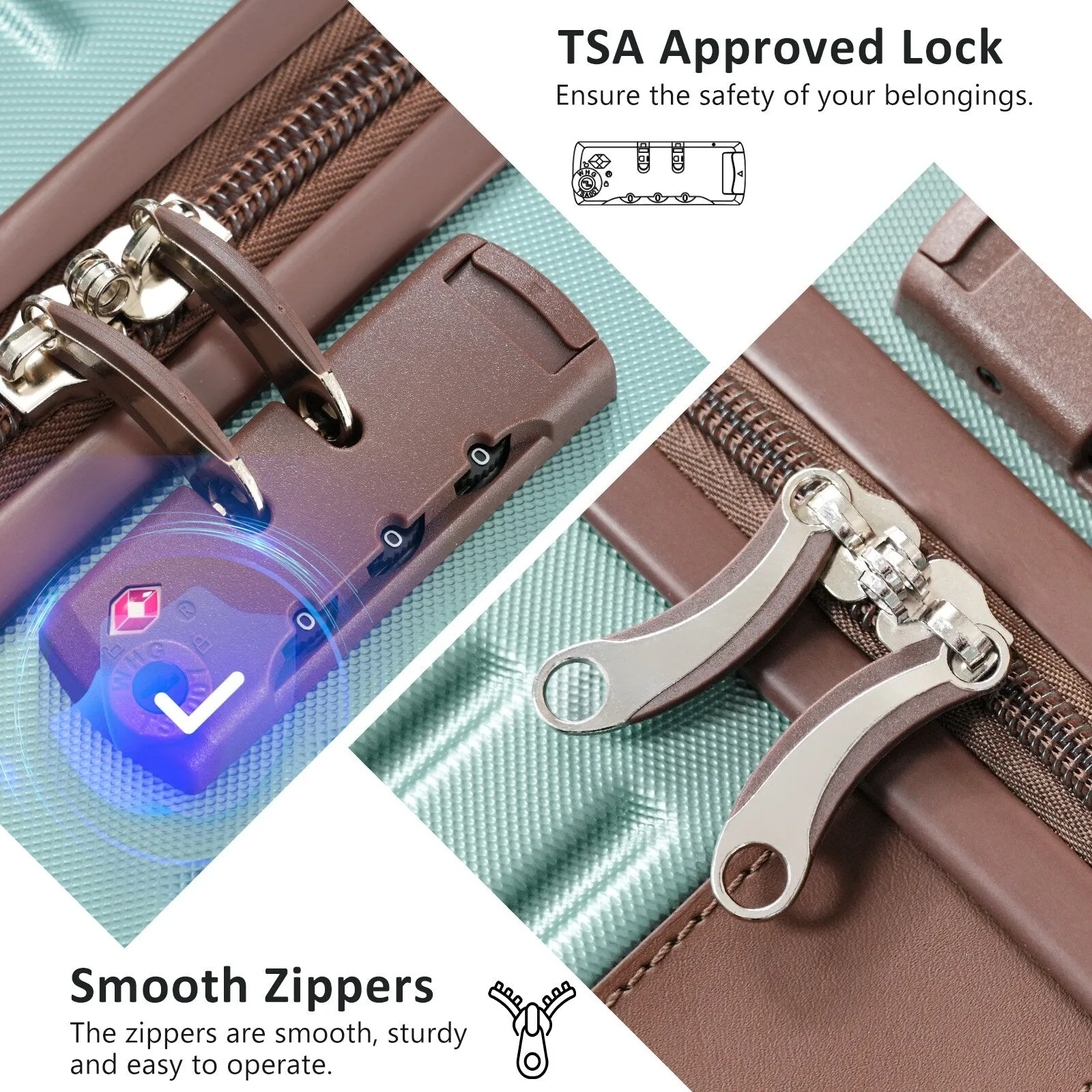 2-Piece Hardshell Luggage Set with 8 Packing Cube Set & TSA Lock, Lightweight Suitcases with Spinner Wheels