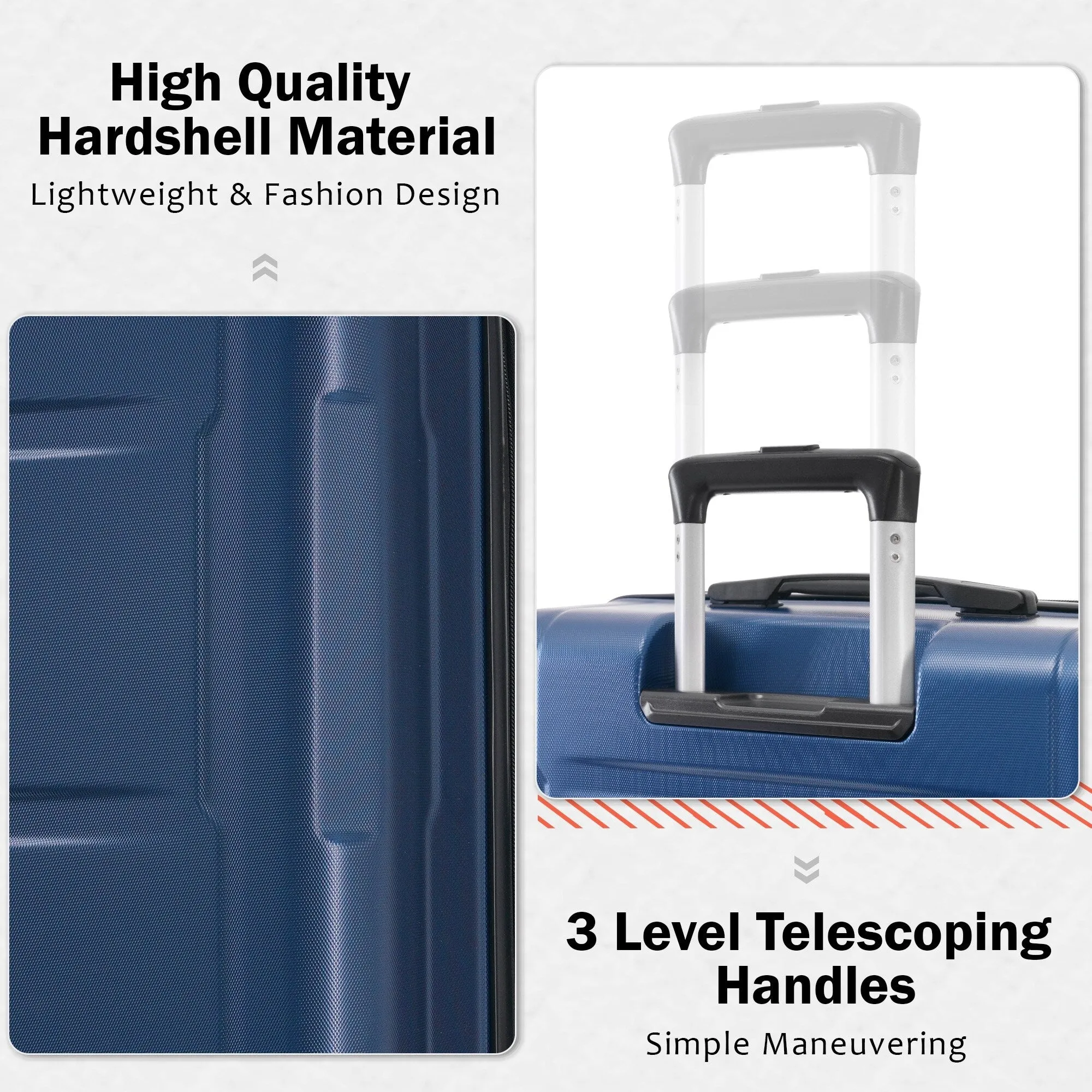 20"/24" Luggage Set with Expanable Bags and TSA Lock & Spinner Wheels