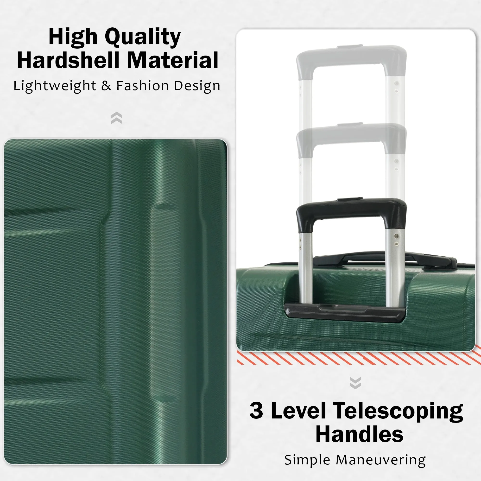 20"/24" Luggage Set with Expanable Bags and TSA Lock & Spinner Wheels