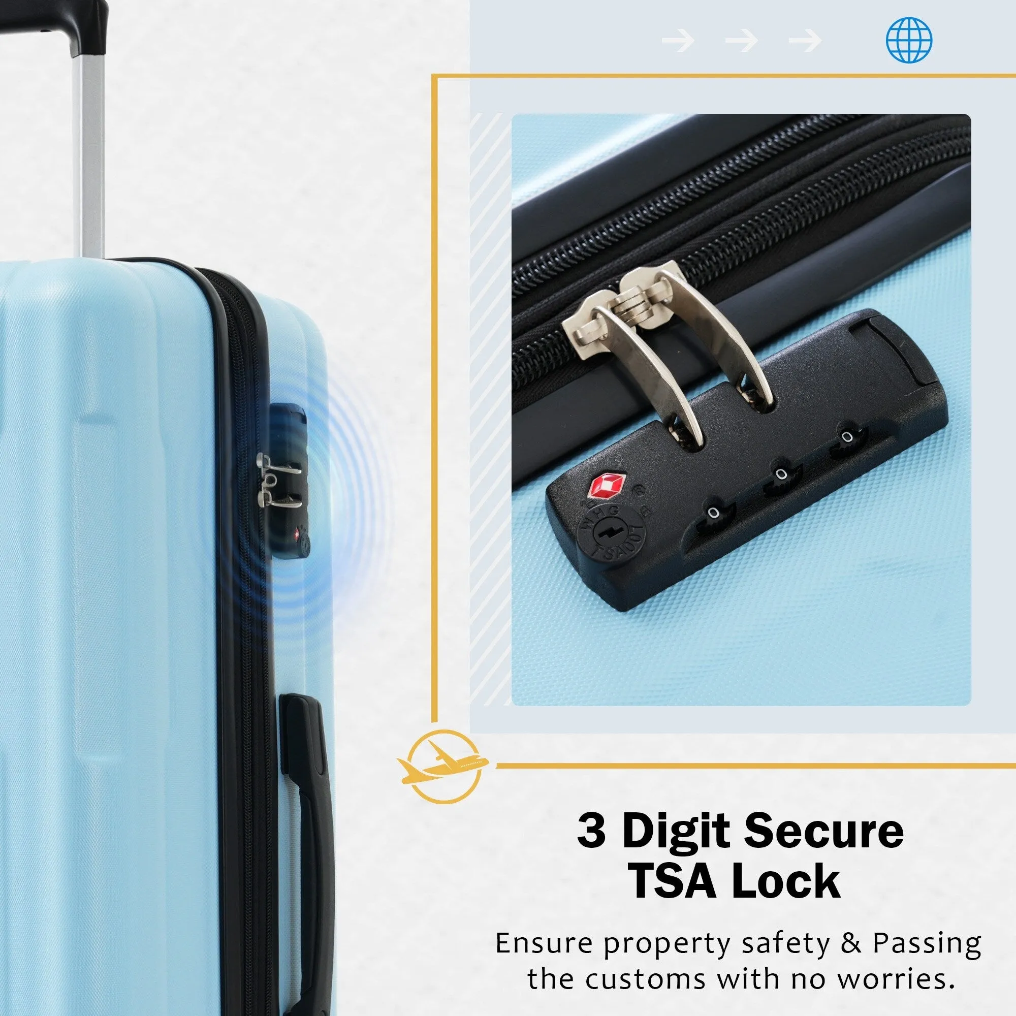 20"/24" Luggage Set with Expanable Bags and TSA Lock & Spinner Wheels