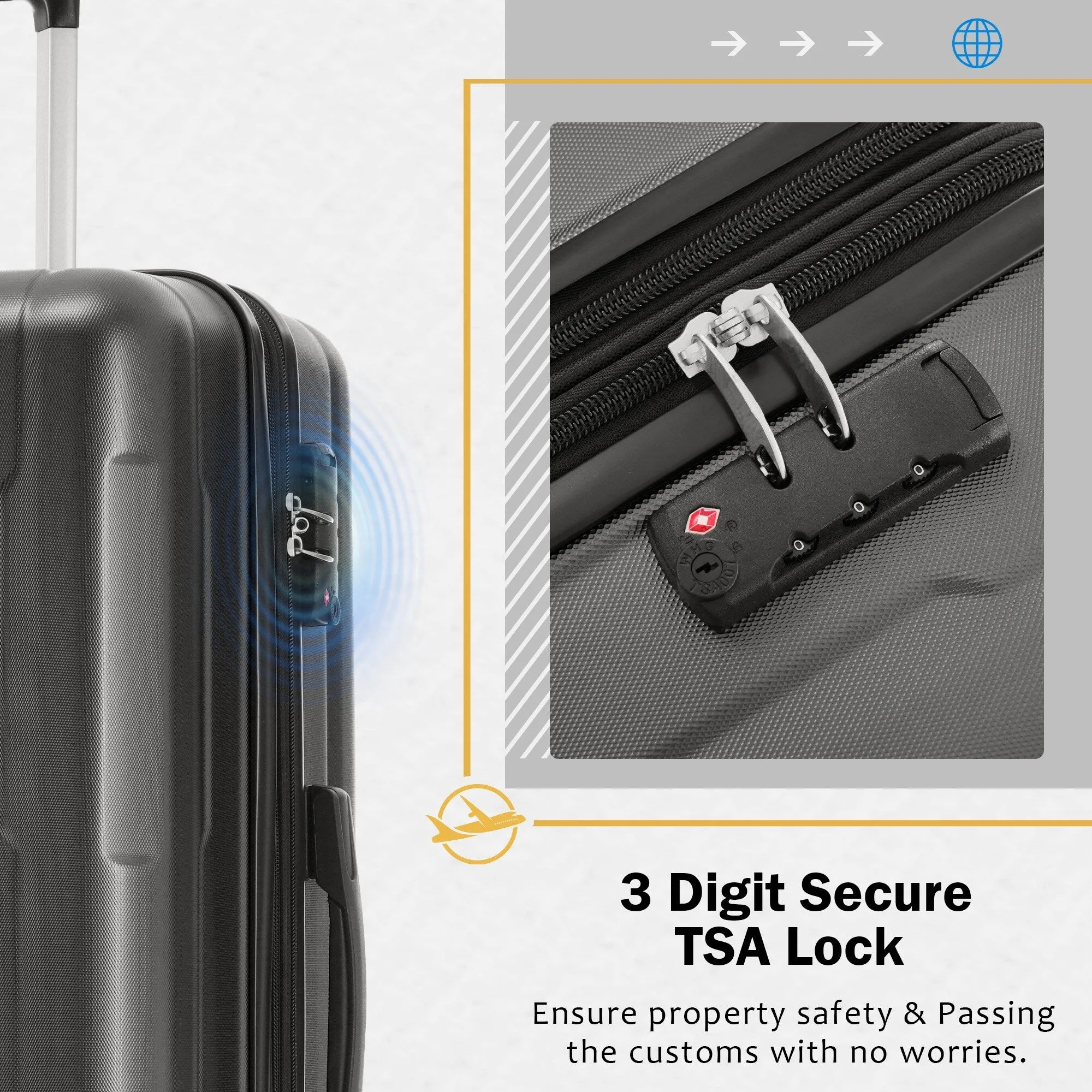 20"/24" Luggage Set with Expanable Bags and TSA Lock & Spinner Wheels