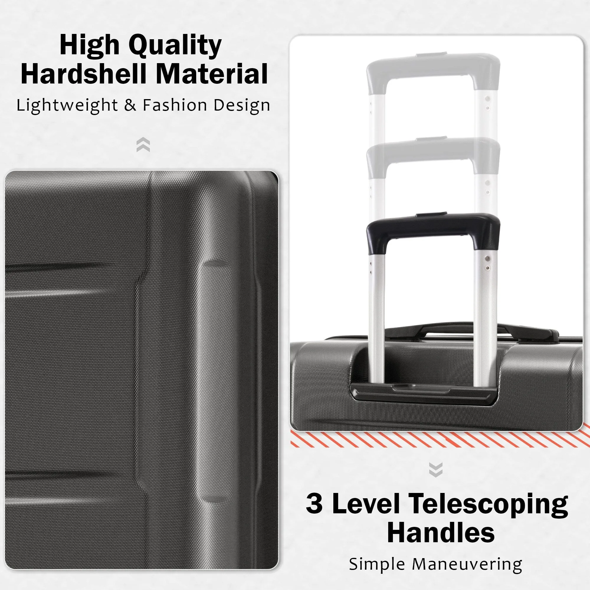 20"/24" Luggage Set with Expanable Bags and TSA Lock & Spinner Wheels