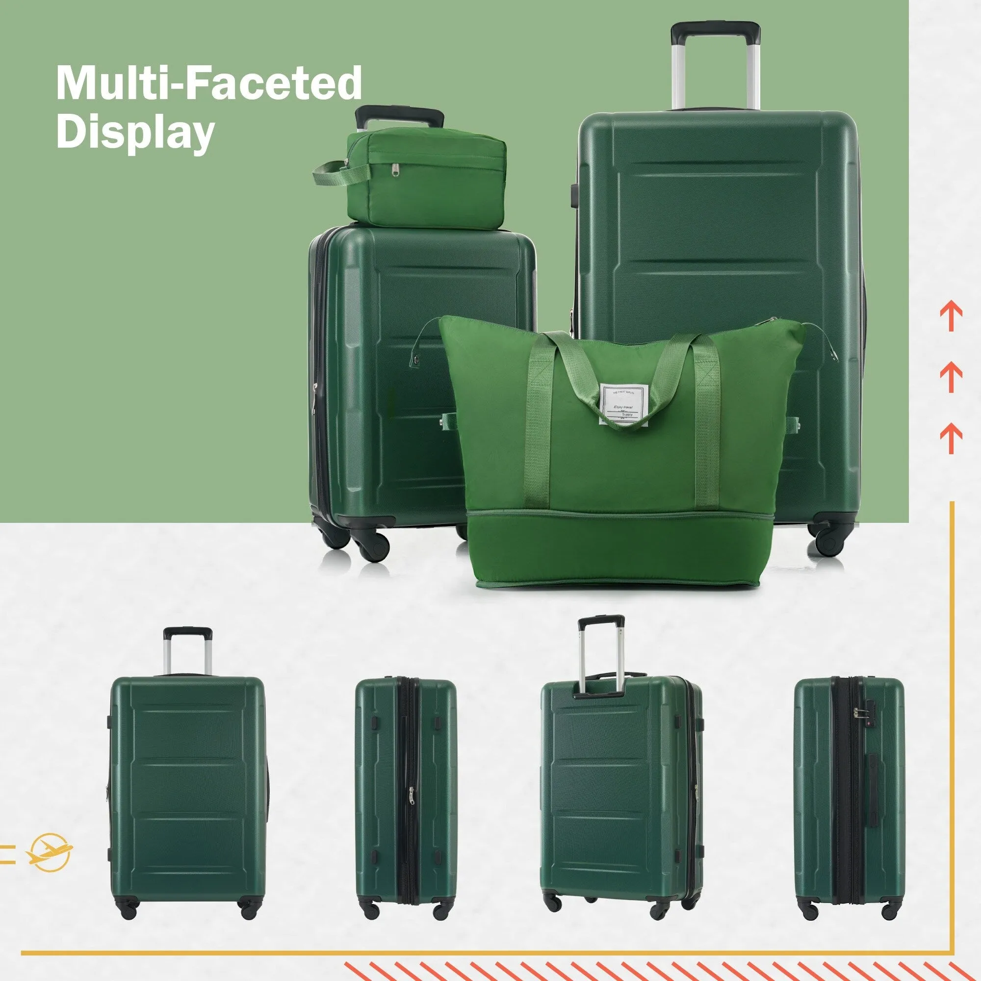 20"/24" Luggage Set with Expanable Bags and TSA Lock & Spinner Wheels