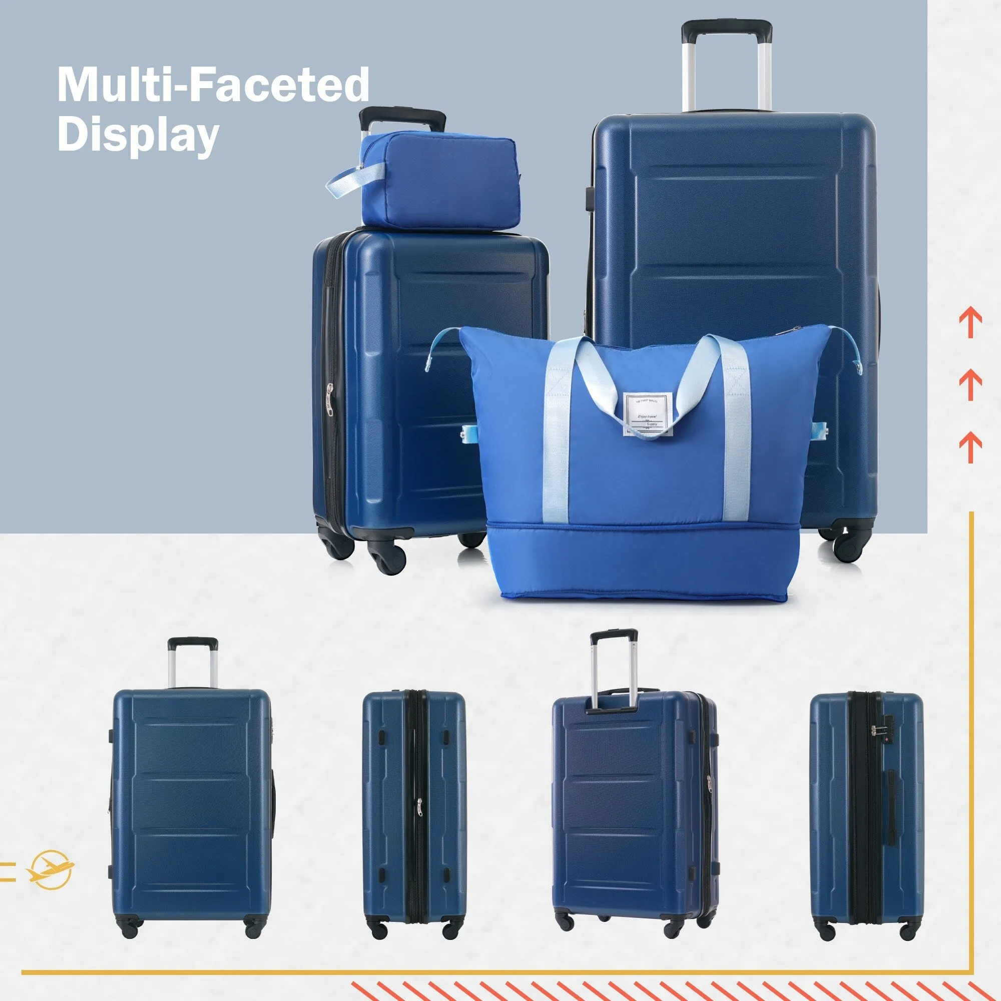20"/24" Luggage Set with Expanable Bags and TSA Lock & Spinner Wheels