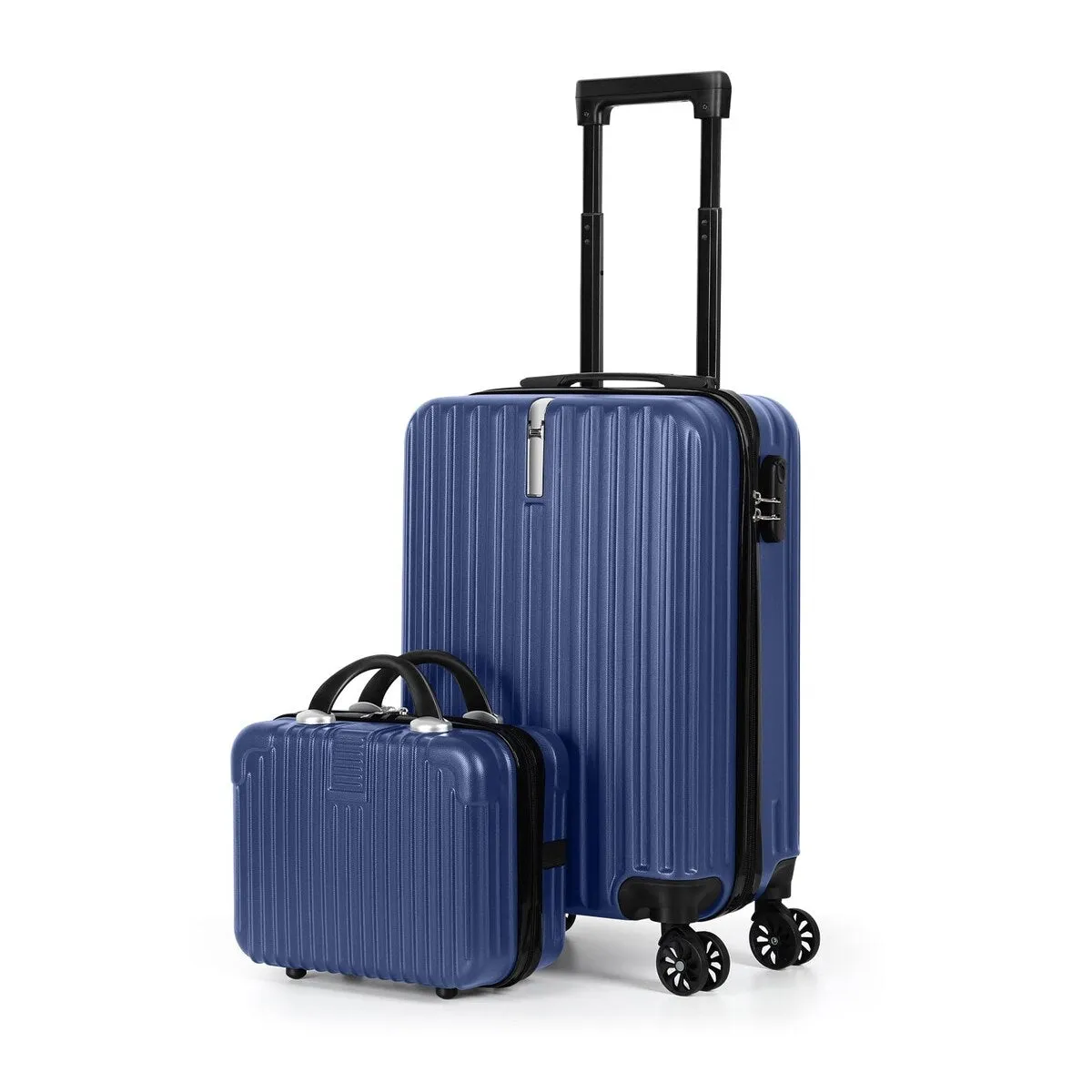 2PCS Luggage Two Piece Rolling Luggage Set Lightweight With Hook 20   14 Blue