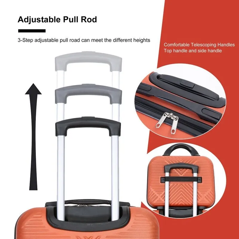 2Piece ABS Lightweight Suitcase Luggage Sets with Spinner Wheels,20"/14"