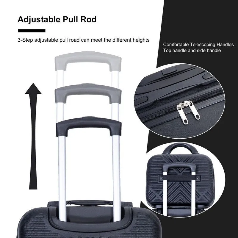 2Piece ABS Lightweight Suitcase Luggage Sets with Spinner Wheels,20"/14"
