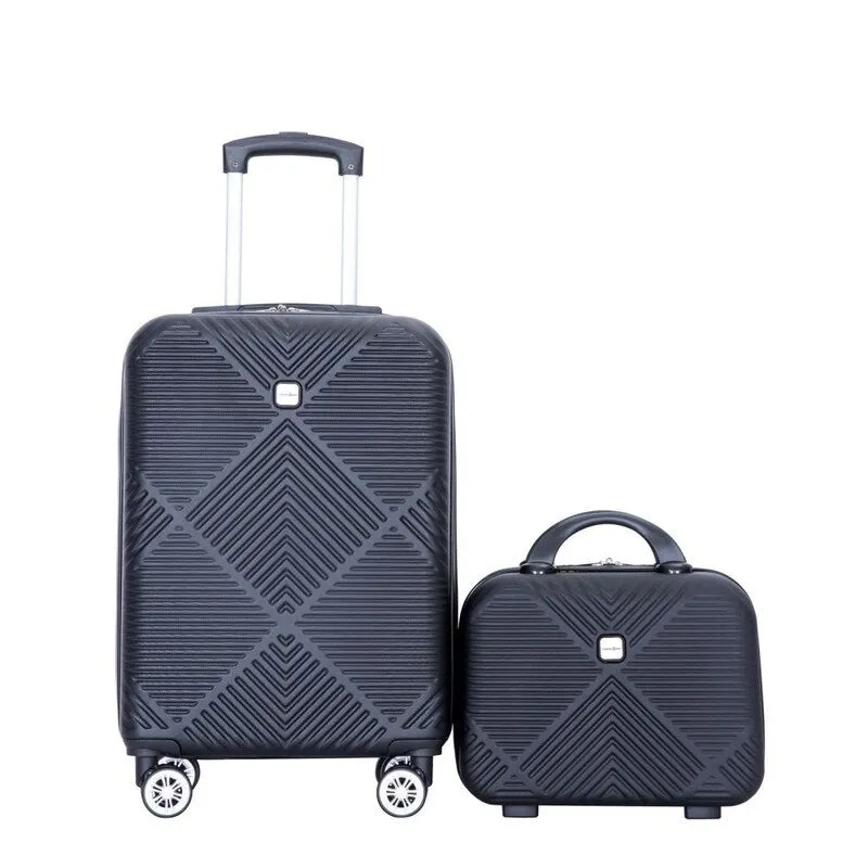 2Piece ABS Lightweight Suitcase Luggage Sets with Spinner Wheels,20"/14"