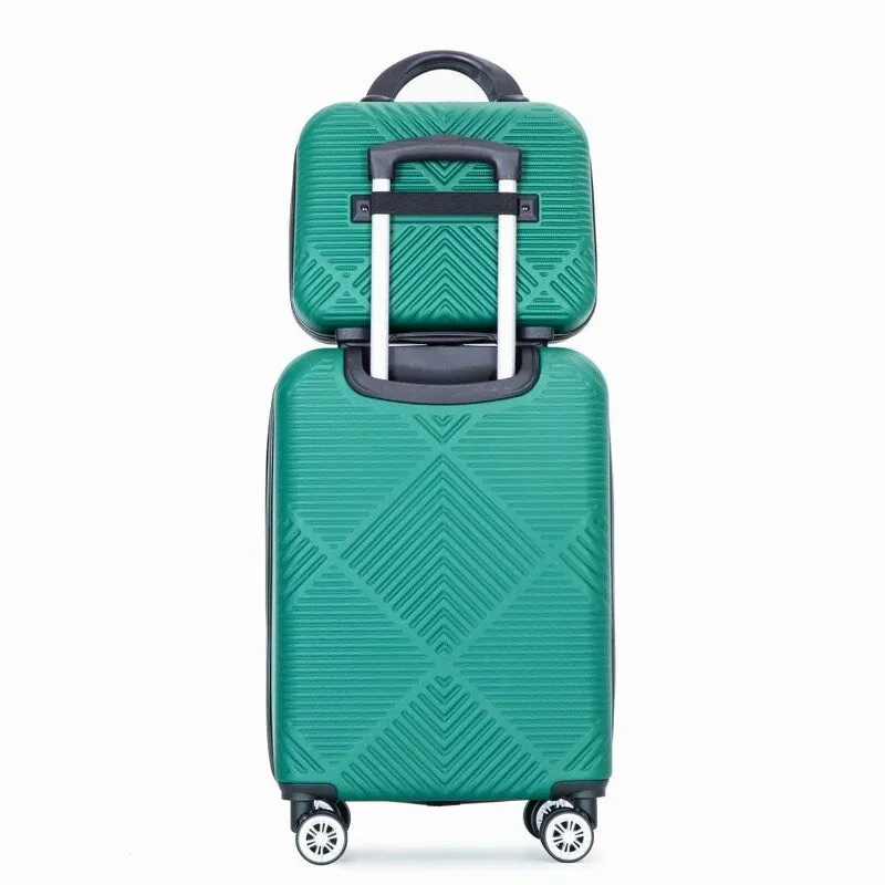 2Piece ABS Lightweight Suitcase Luggage Sets with Spinner Wheels,20"/14"
