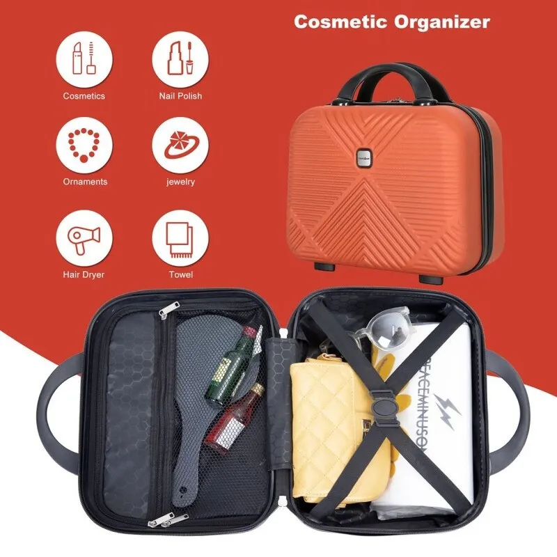 2Piece ABS Lightweight Suitcase Luggage Sets with Spinner Wheels,20"/14"