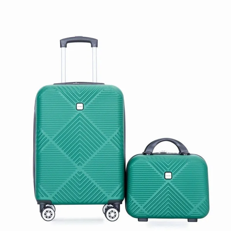 2Piece ABS Lightweight Suitcase Luggage Sets with Spinner Wheels,20"/14"