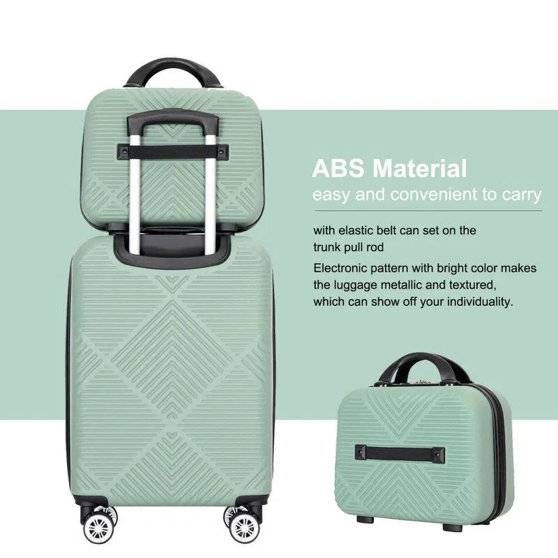2Piece ABS Lightweight Suitcase Luggage Sets with Spinner Wheels,20"/14"