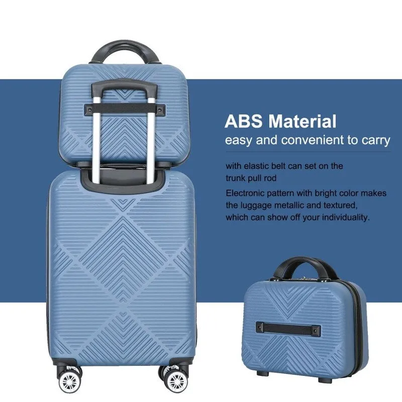 2Piece ABS Lightweight Suitcase Luggage Sets with Spinner Wheels,20"/14"