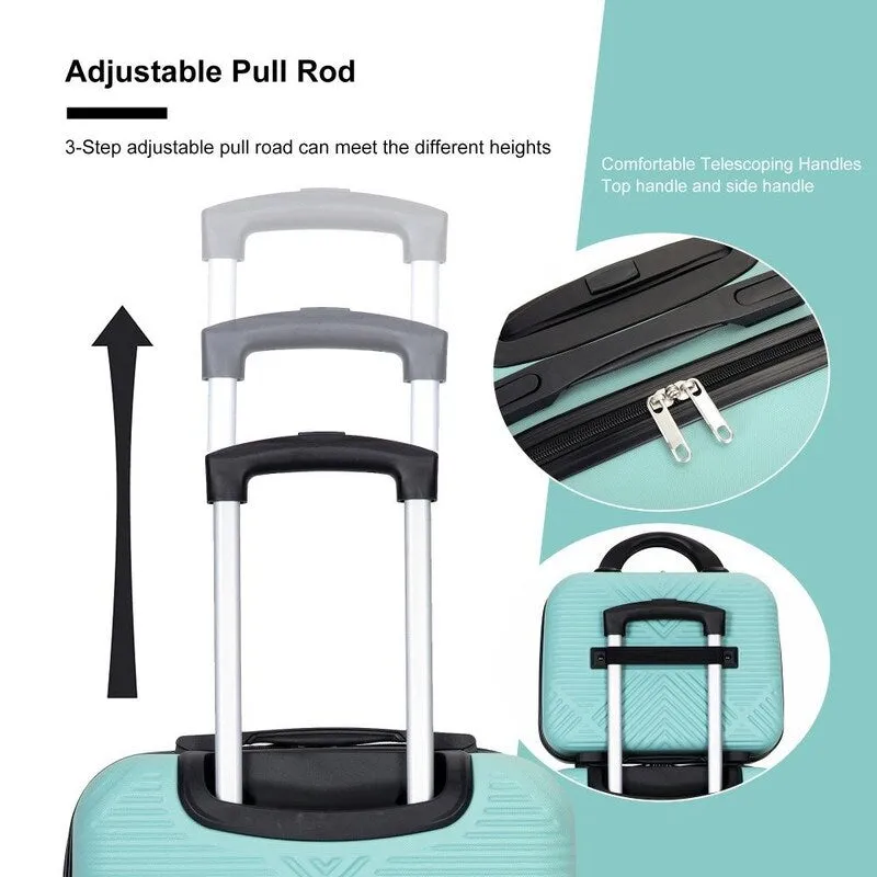 2Piece ABS Lightweight Suitcase Luggage Sets with Spinner Wheels,20"/14"