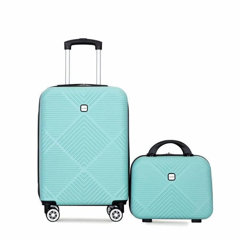 2Piece ABS Lightweight Suitcase Luggage Sets with Spinner Wheels,20"/14"