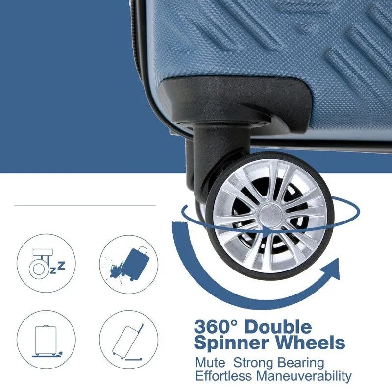 2Piece ABS Lightweight Suitcase Luggage Sets with Spinner Wheels,20"/14"