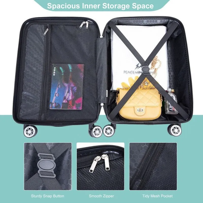 2Piece ABS Lightweight Suitcase Luggage Sets with Spinner Wheels,20"/14"
