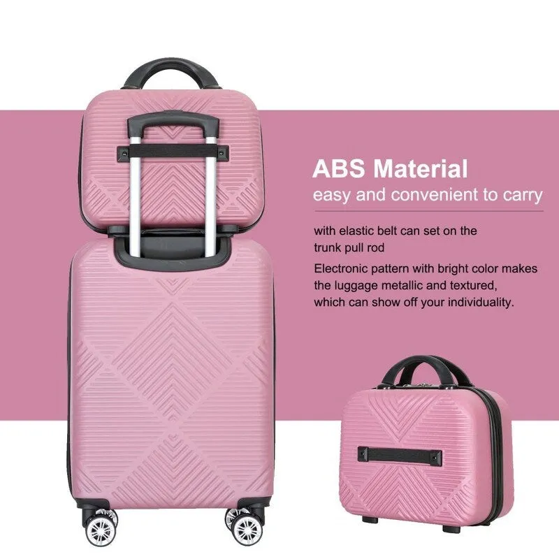2Piece ABS Lightweight Suitcase Luggage Sets with Spinner Wheels,20"/14"