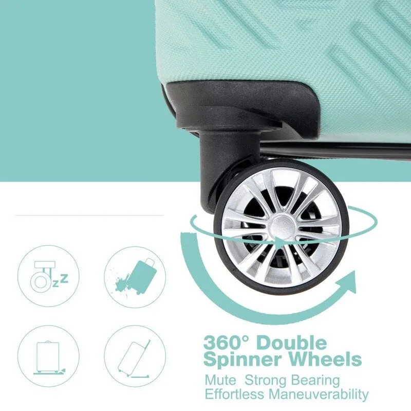 2Piece ABS Lightweight Suitcase Luggage Sets with Spinner Wheels,20"/14"