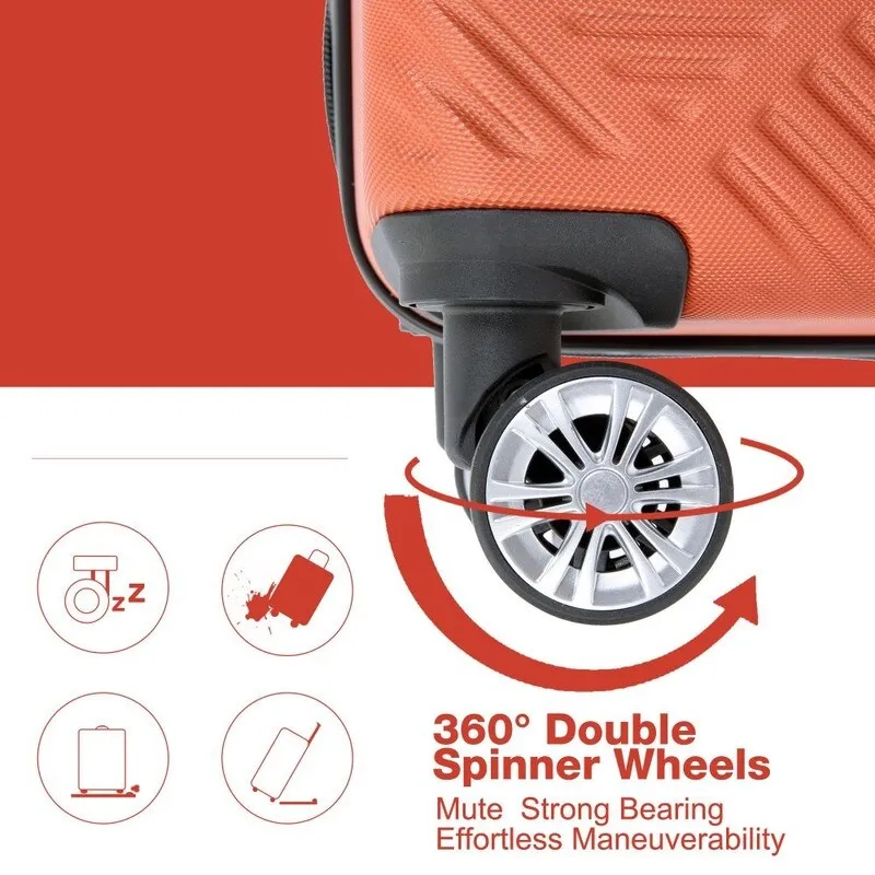 2Piece ABS Lightweight Suitcase Luggage Sets with Spinner Wheels,20"/14"
