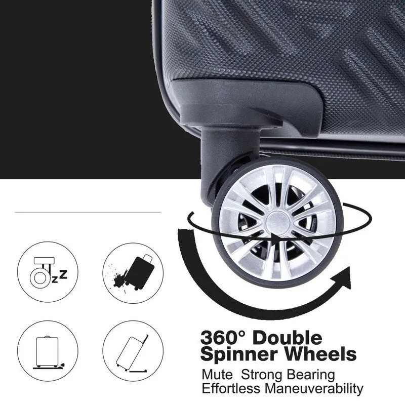 2Piece ABS Lightweight Suitcase Luggage Sets with Spinner Wheels,20"/14"