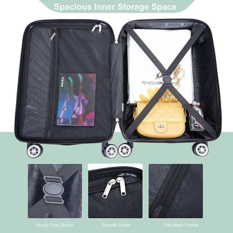 2Piece ABS Lightweight Suitcase Luggage Sets with Spinner Wheels,20"/14"