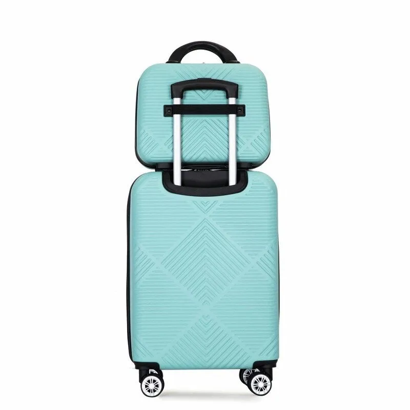 2Piece ABS Lightweight Suitcase Luggage Sets with Spinner Wheels,20"/14"
