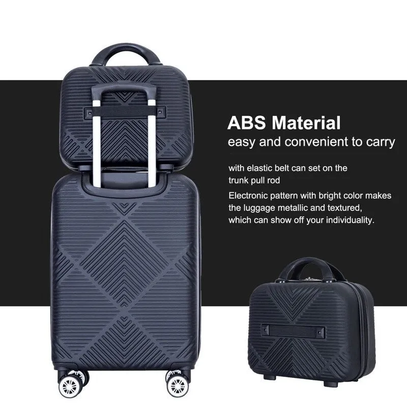 2Piece ABS Lightweight Suitcase Luggage Sets with Spinner Wheels,20"/14"