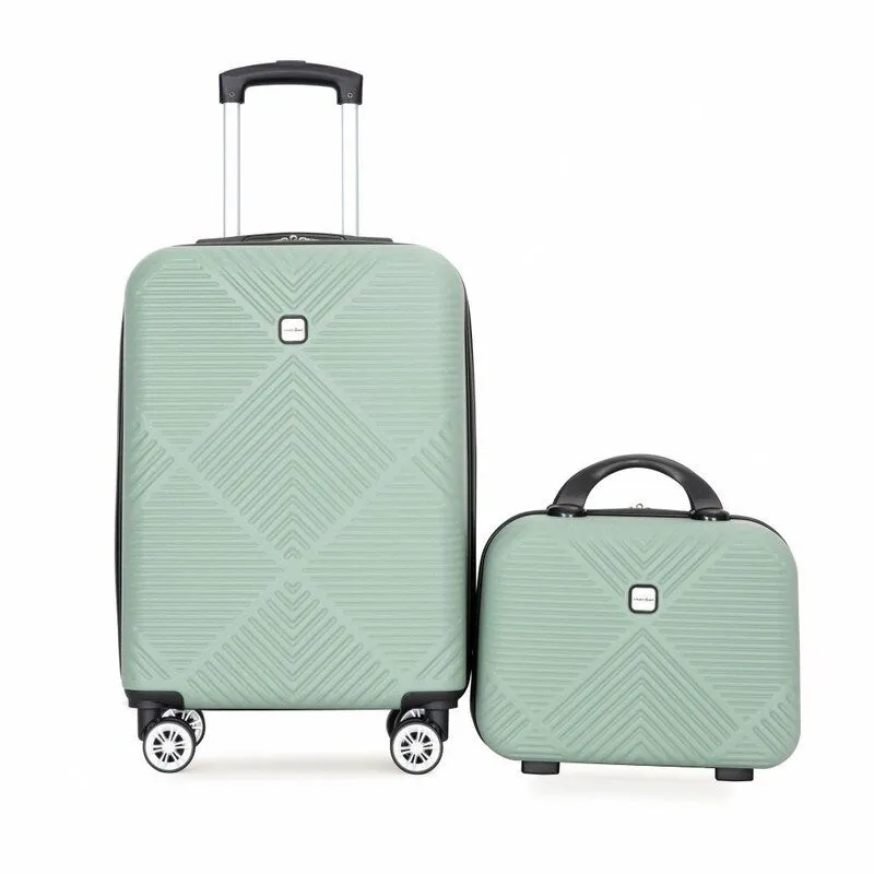 2Piece ABS Lightweight Suitcase Luggage Sets with Spinner Wheels,20"/14"