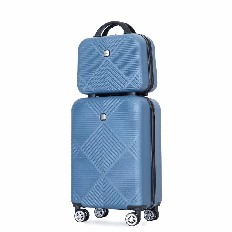 2Piece ABS Lightweight Suitcase Luggage Sets with Spinner Wheels,20"/14"