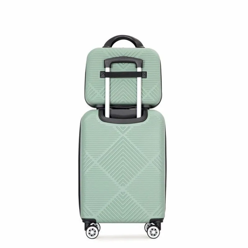 2Piece ABS Lightweight Suitcase Luggage Sets with Spinner Wheels,20"/14"
