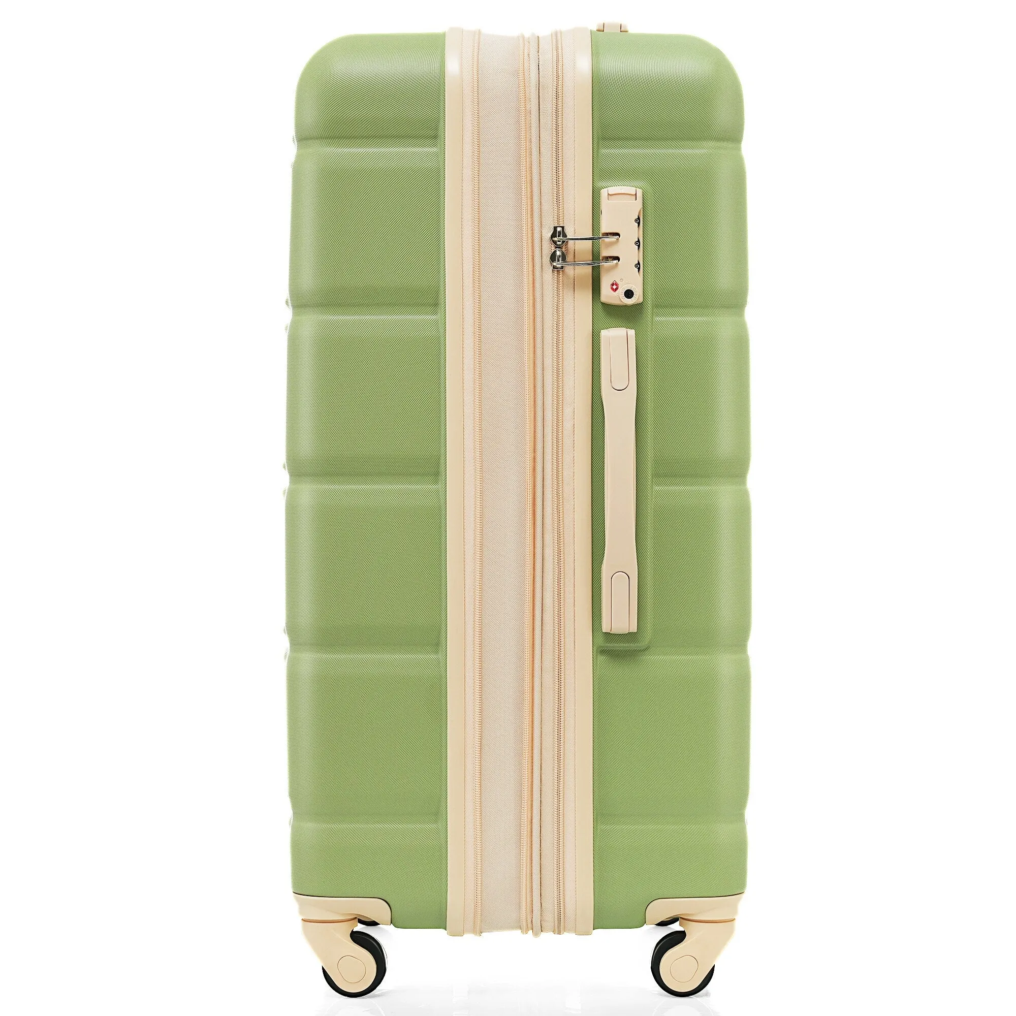 3 Pcs Luggage Set, 20-inch with USB Port & Cup Holder, ABS Hard Shell Luggage with Spinner Wheels 20''24''28''