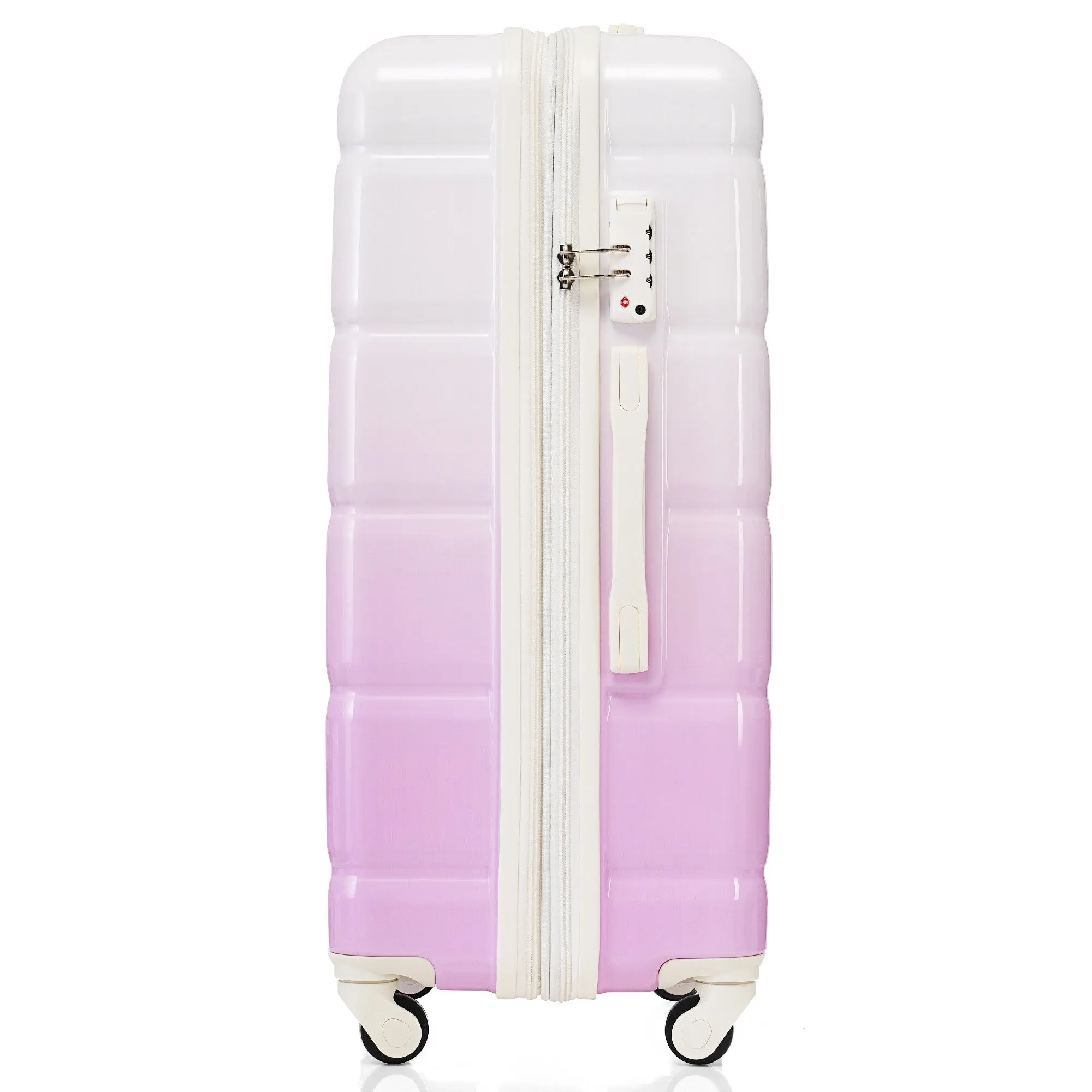 3 Pcs Luggage Set, 20-inch with USB Port & Cup Holder, ABS Hard Shell Luggage with Spinner Wheels 20''24''28''