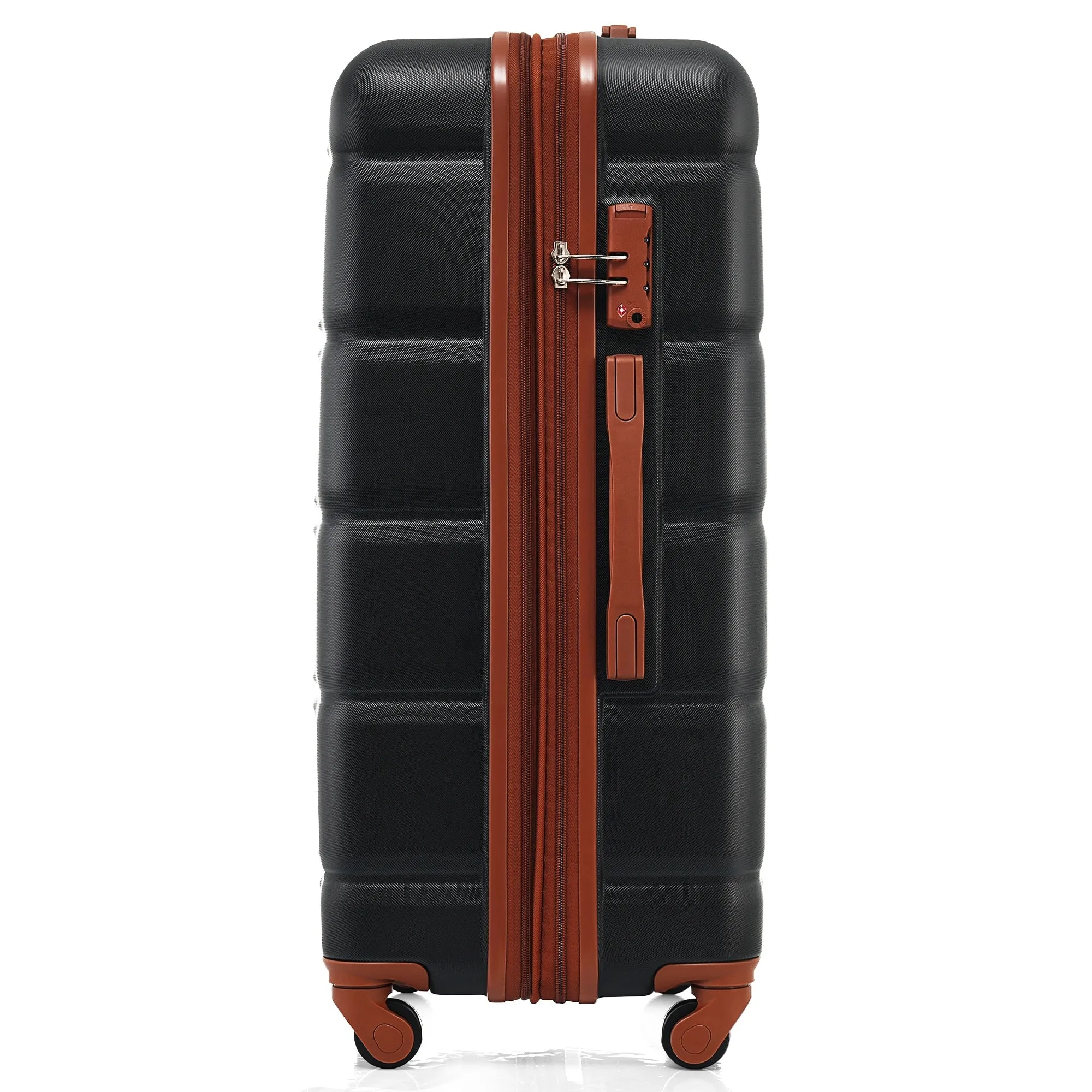 3 Pcs Luggage Set, 20-inch with USB Port & Cup Holder, ABS Hard Shell Luggage with Spinner Wheels 20''24''28''