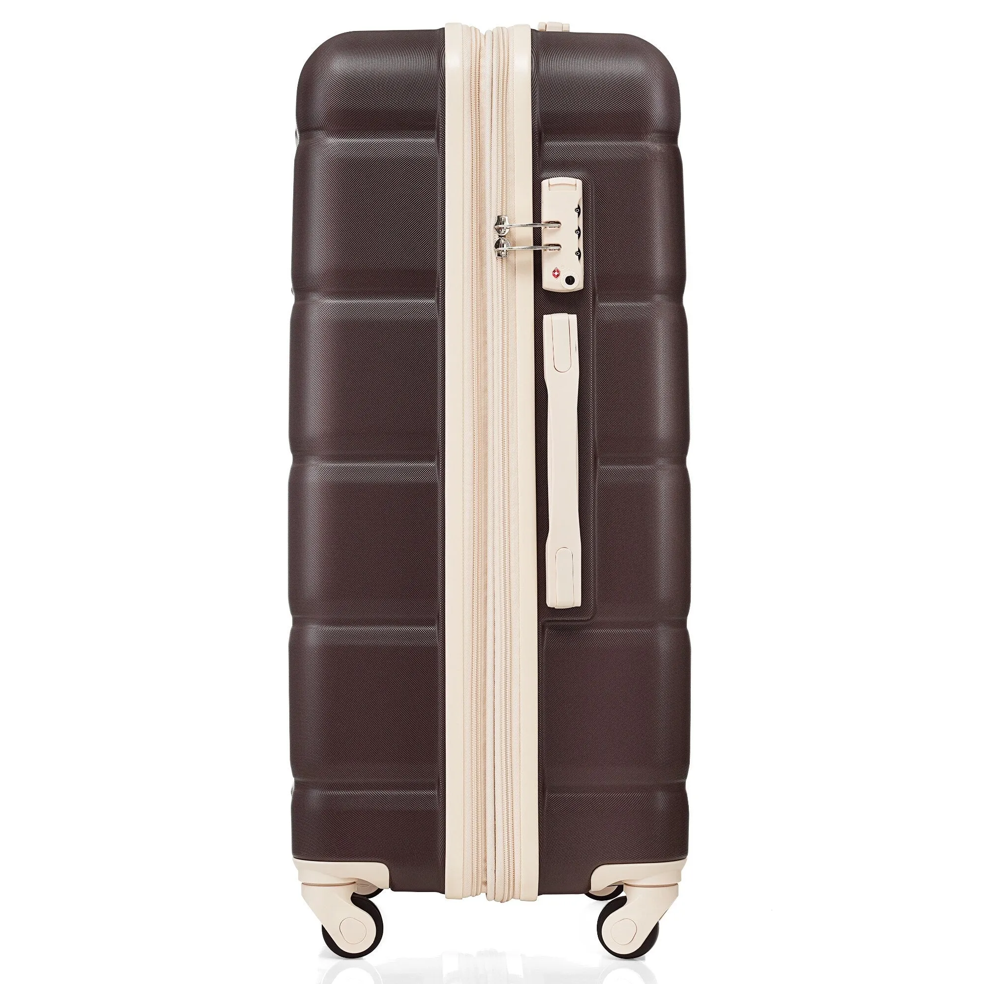 3 Pcs Luggage Set, 20-inch with USB Port & Cup Holder, ABS Hard Shell Luggage with Spinner Wheels 20''24''28''