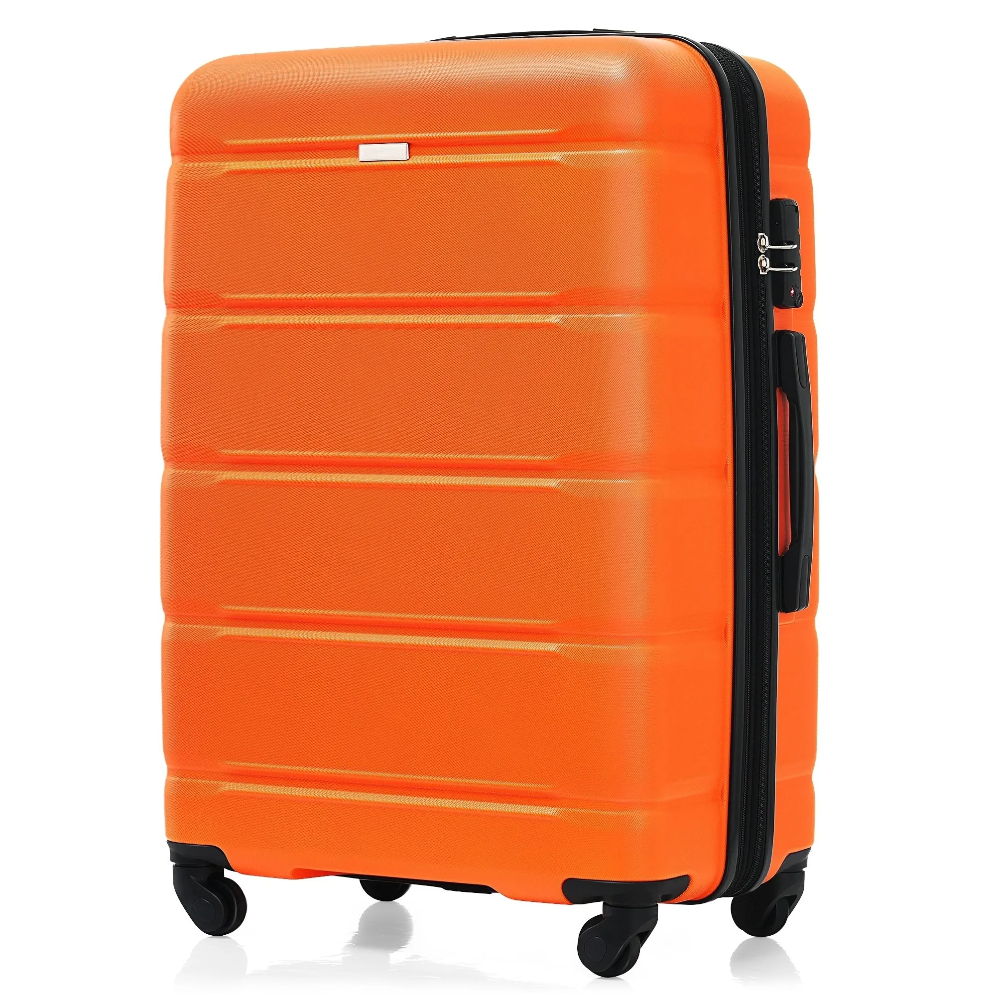 3 Pcs Luggage Set, 20-inch with USB Port & Cup Holder, ABS Hard Shell Luggage with Spinner Wheels 20''24''28''