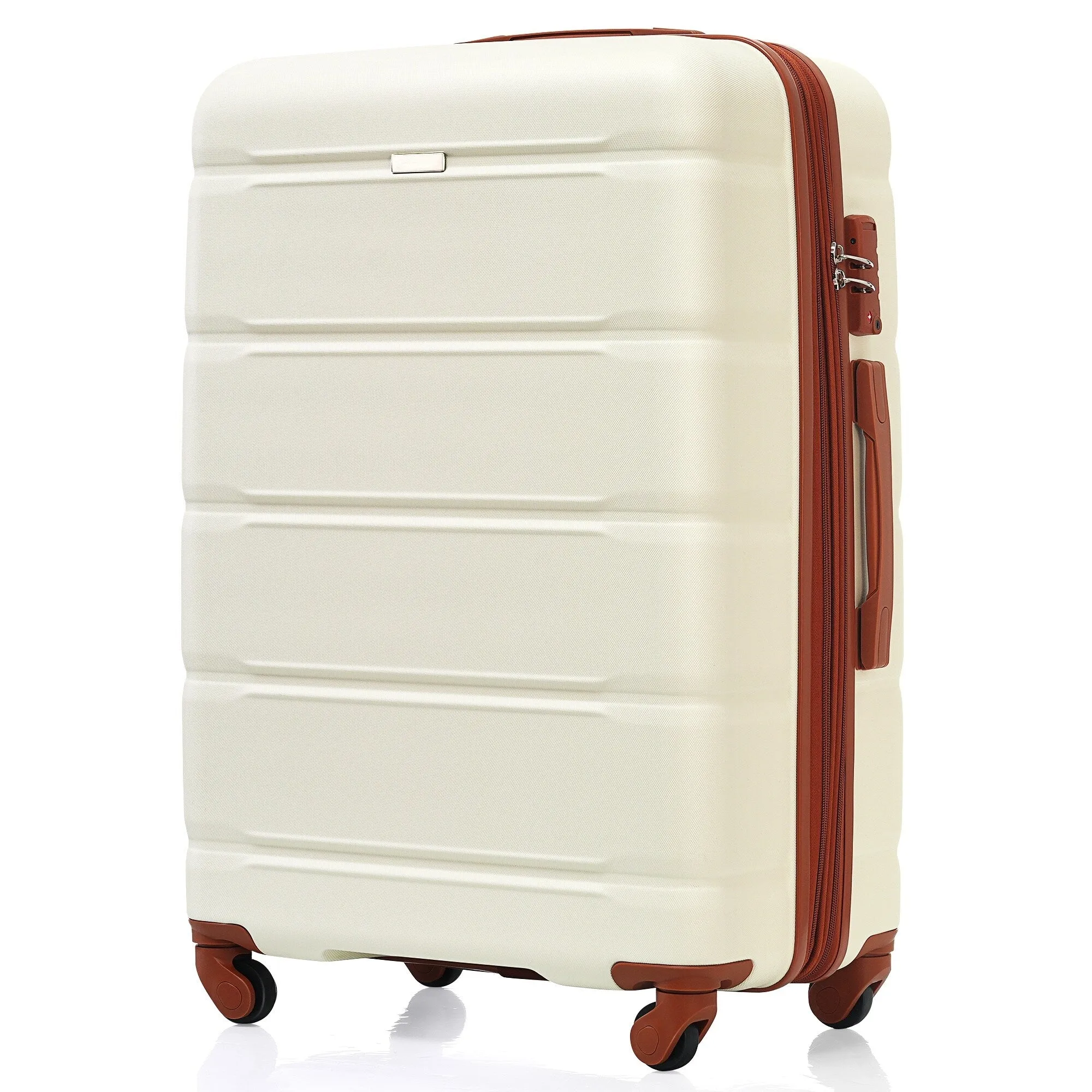 3 Pcs Luggage Set, 20-inch with USB Port & Cup Holder, ABS Hard Shell Luggage with Spinner Wheels 20''24''28''