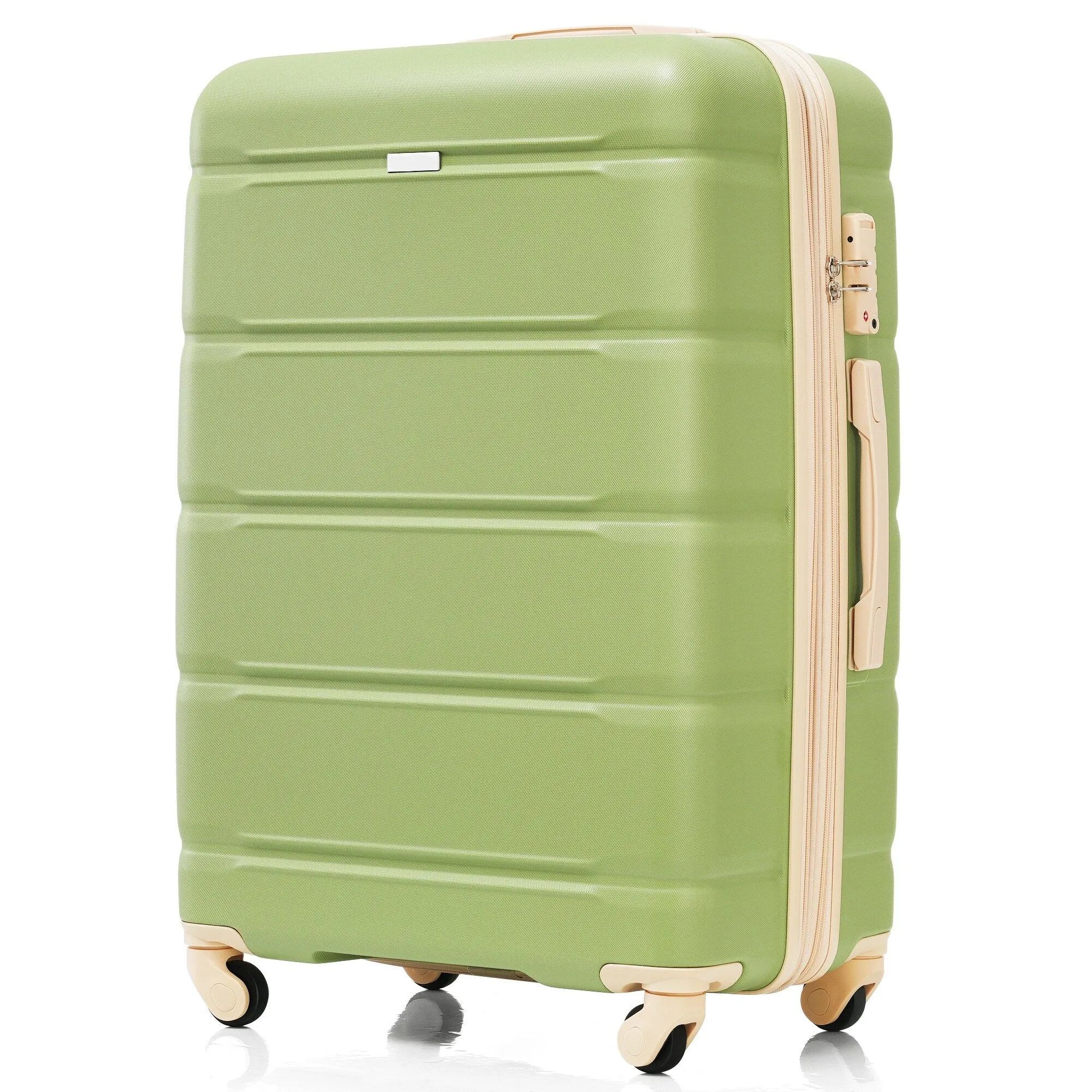 3 Pcs Luggage Set, 20-inch with USB Port & Cup Holder, ABS Hard Shell Luggage with Spinner Wheels 20''24''28''