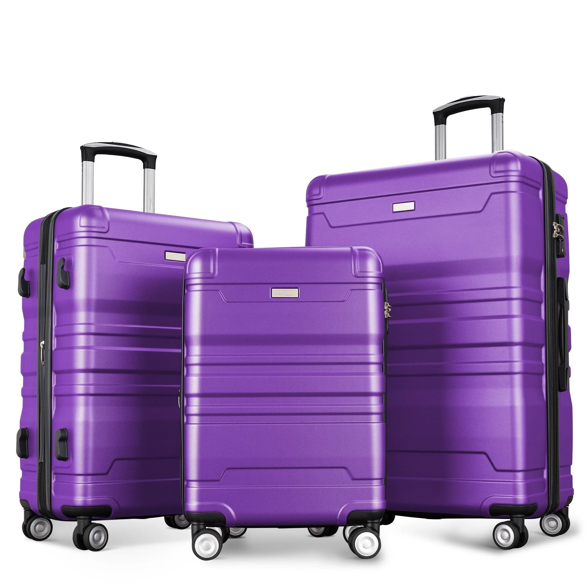 3 Pcs Luggage Set, Expandable ABS Hardshell Suitcases Spinner Wheels with TSA Lock 20''24''28''