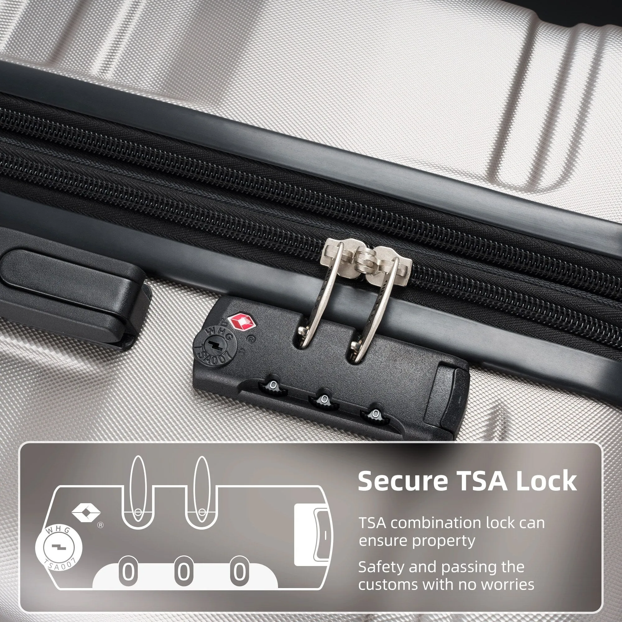 3 Pcs Luggage Set, Expandable ABS Hardshell Suitcases Spinner Wheels with TSA Lock 20''24''28''