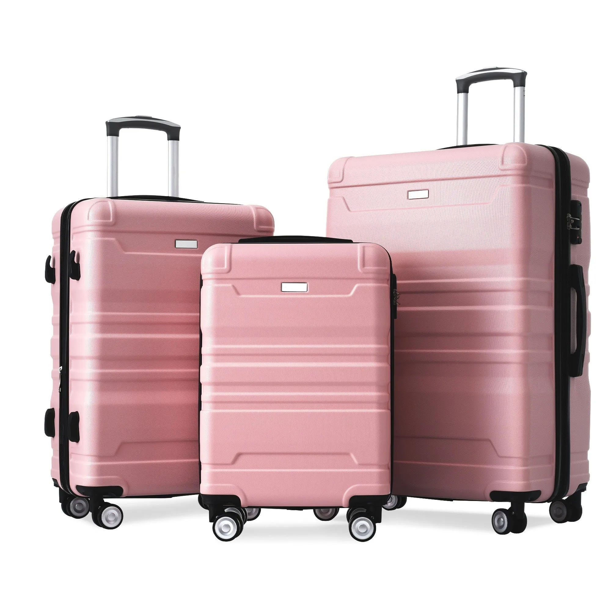 3 Pcs Luggage Set, Expandable ABS Hardshell Suitcases Spinner Wheels with TSA Lock 20''24''28''