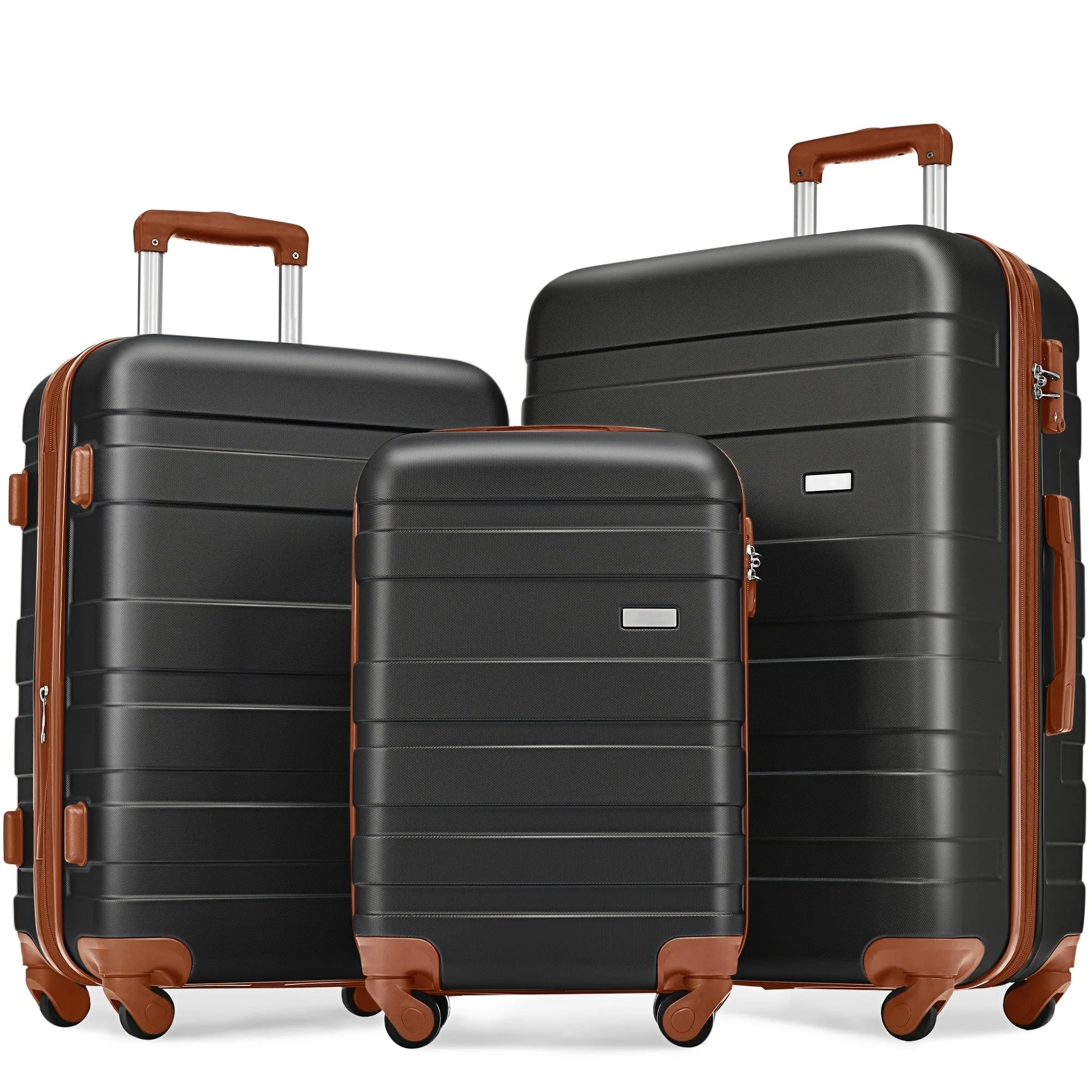 3 Pcs Luggage Set, Expandable ABS Hardshell Suitcases Spinner Wheels with TSA Lock 20''24''28''