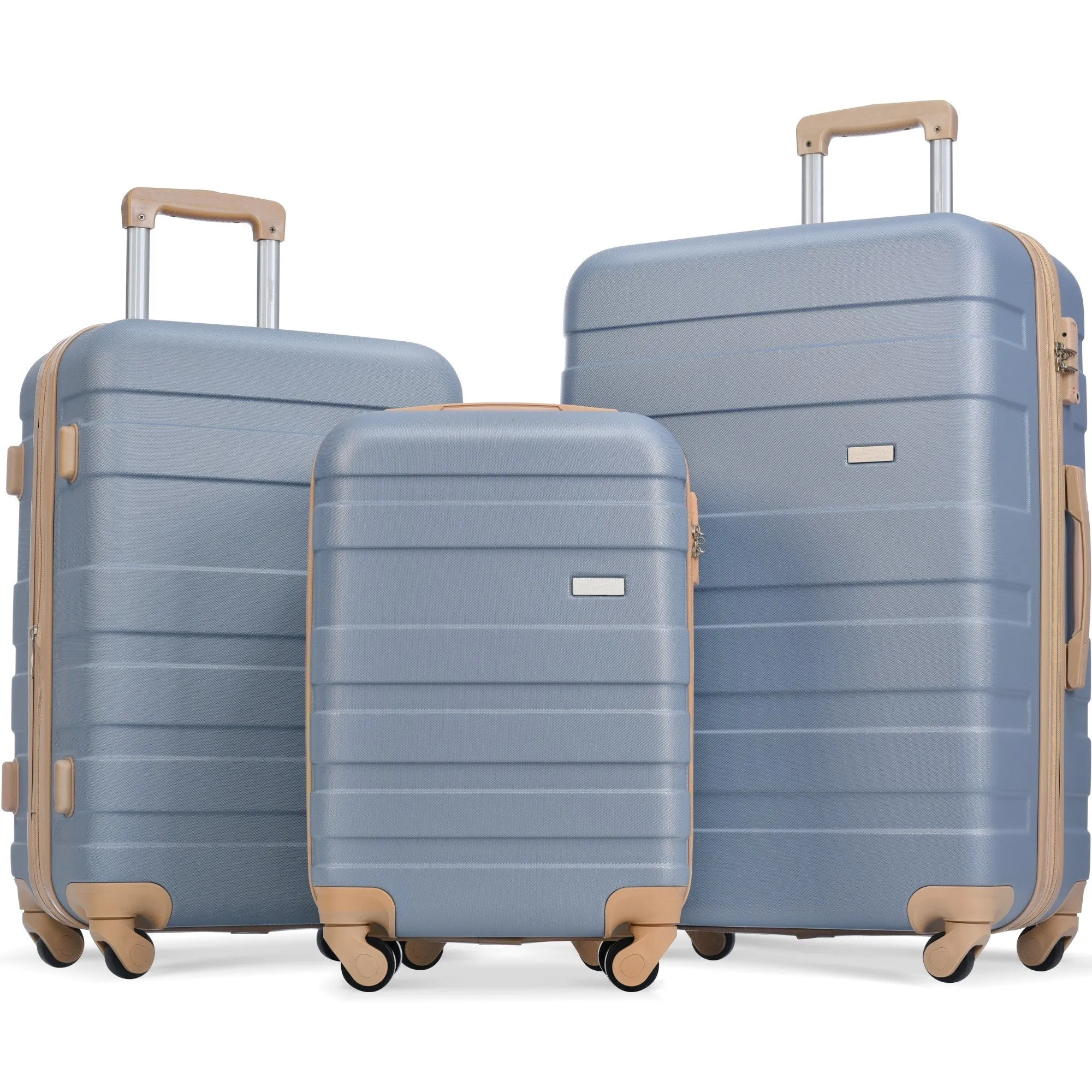 3 Pcs Luggage Set, Expandable ABS Hardshell Suitcases Spinner Wheels with TSA Lock 20''24''28''