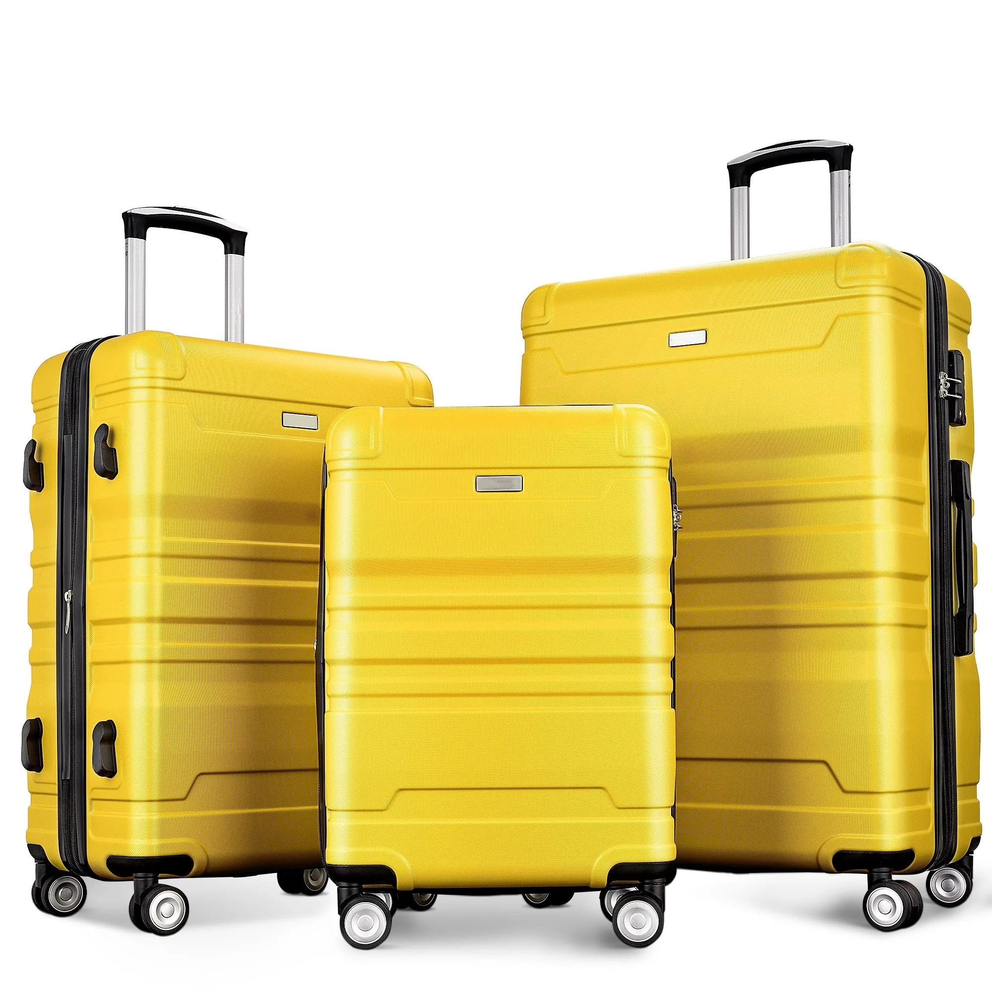 3 Pcs Luggage Set, Expandable ABS Hardshell Suitcases Spinner Wheels with TSA Lock 20''24''28''