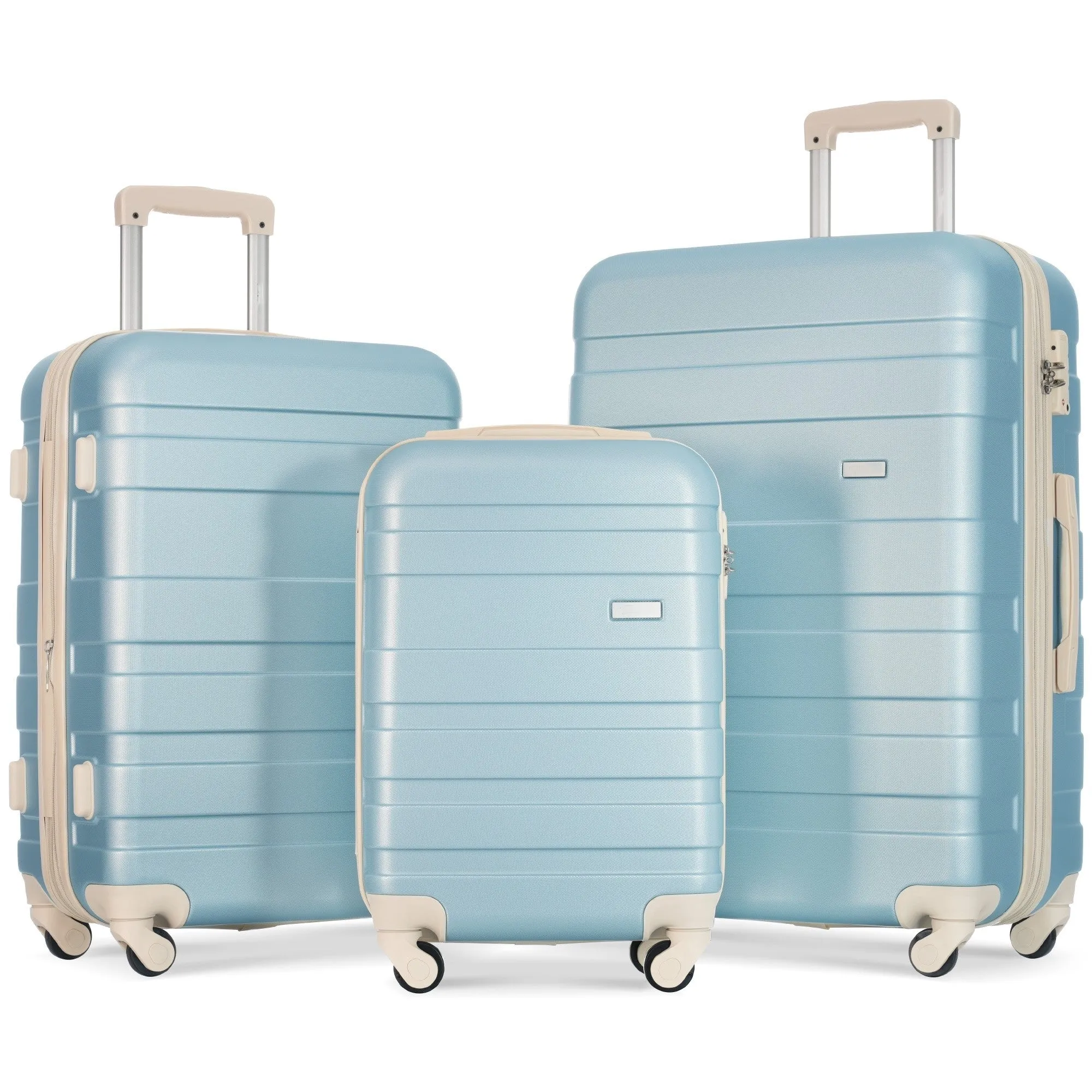 3 Pcs Luggage Set, Expandable ABS Hardshell Suitcases Spinner Wheels with TSA Lock 20''24''28''