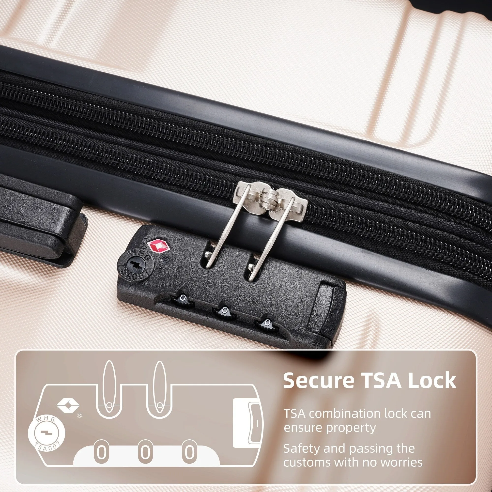 3 Pcs Luggage Set, Expandable ABS Hardshell Suitcases Spinner Wheels with TSA Lock 20''24''28''
