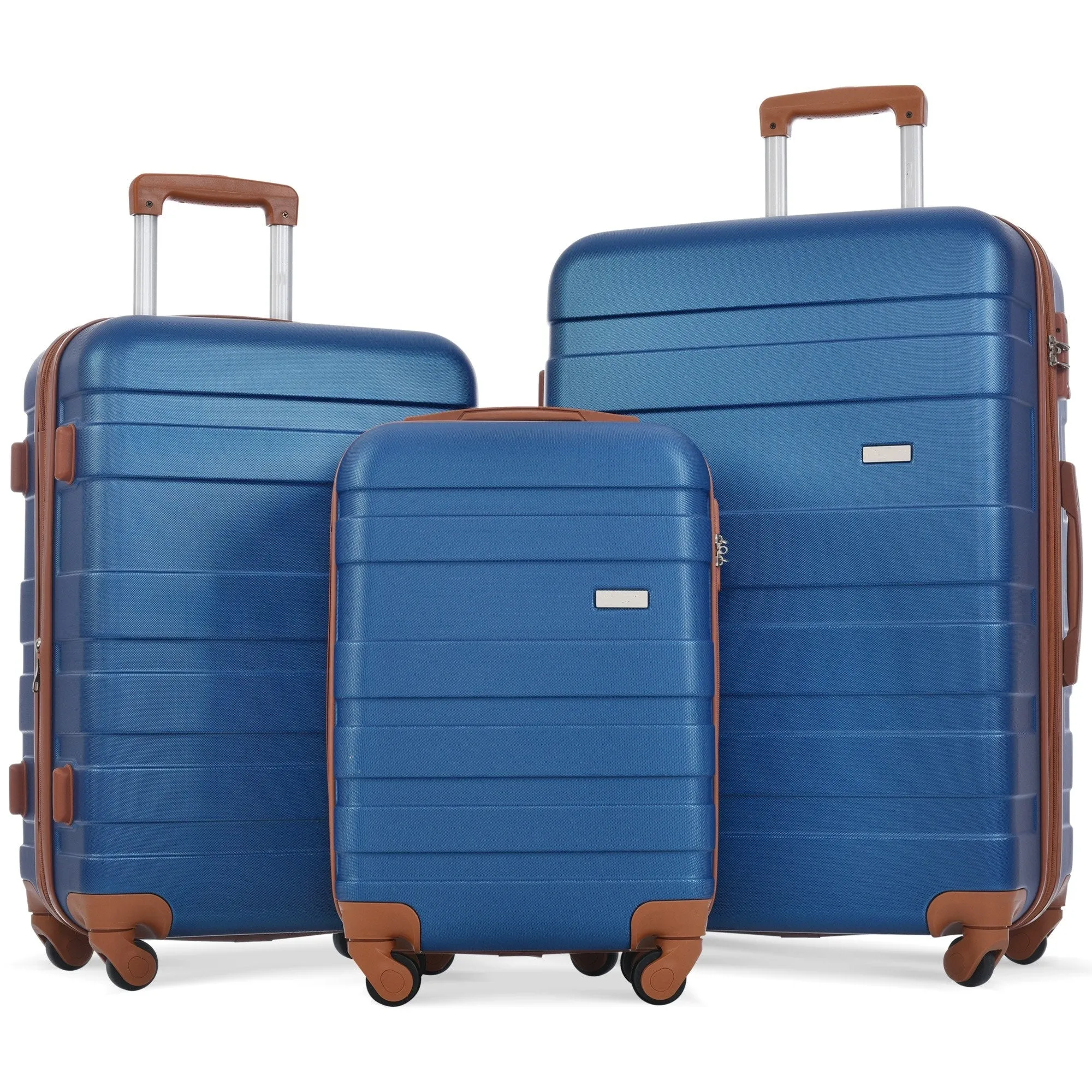 3 Pcs Luggage Set, Expandable ABS Hardshell Suitcases Spinner Wheels with TSA Lock 20''24''28''